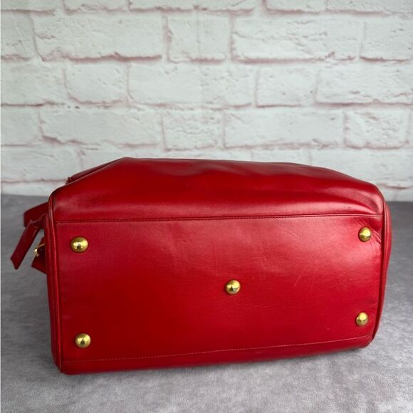 Saint Laurent Red Leather Medium Duffle Bag - Picture 6 of 13